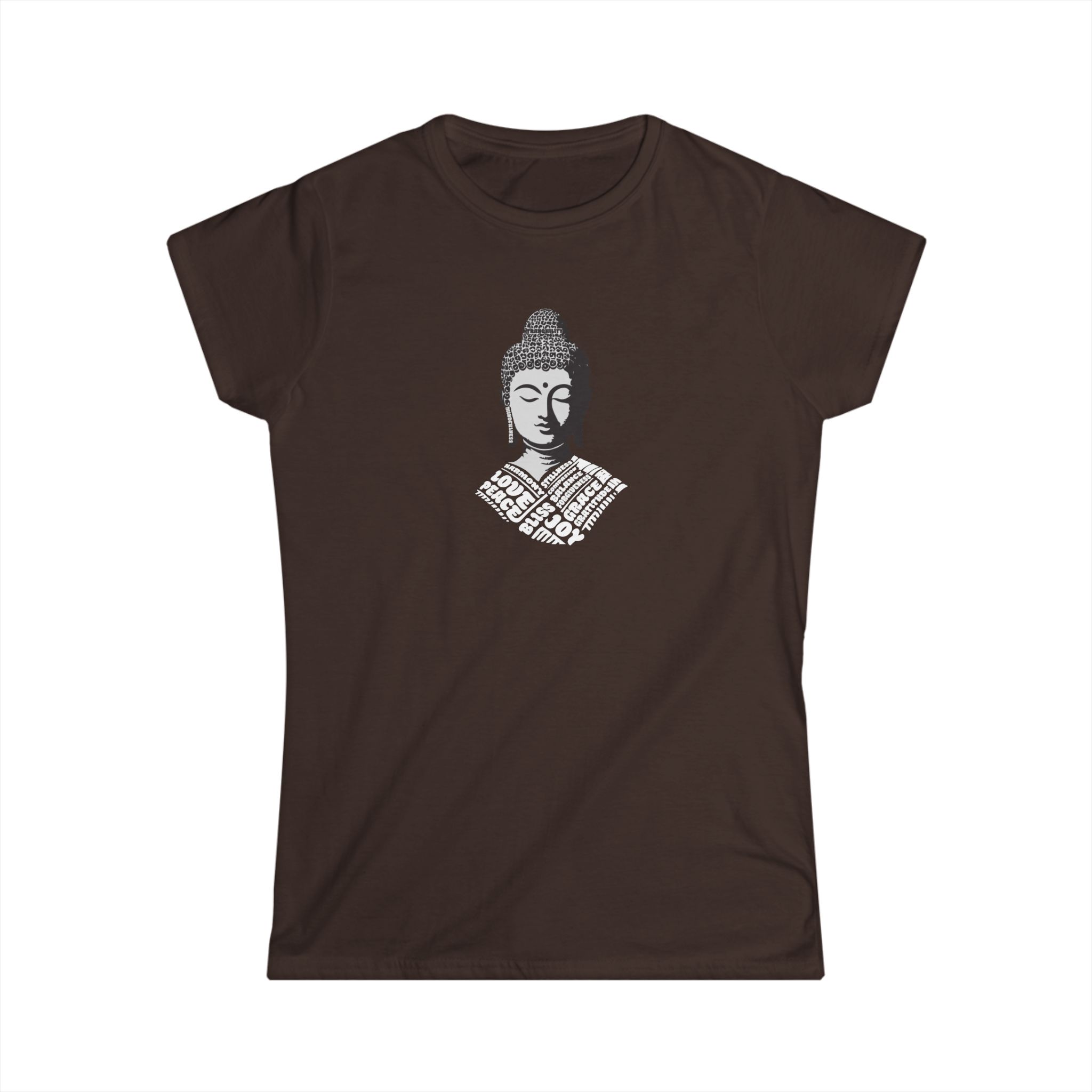 Buddha Peaceful Words (White) Women's Tee - Image 3
